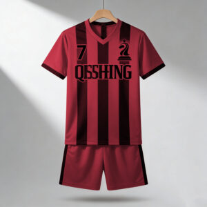 Direct Factory Gray and  Red Color Team Football Jersey Soccer T-shirt Sets Soccer Wear Uniform Maillot