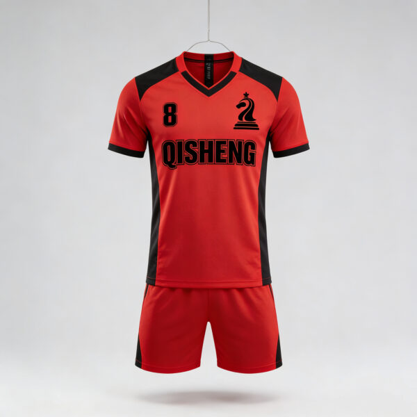 Customized Soccer Jersey Thailand Quality Custom Silver RED Color Blocking Team Football Jerseys Sets