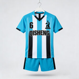 Direct Factory Black and Blue Color Team Football Jersey Soccer T-shirt Sets Soccer Wear Uniform Maillot