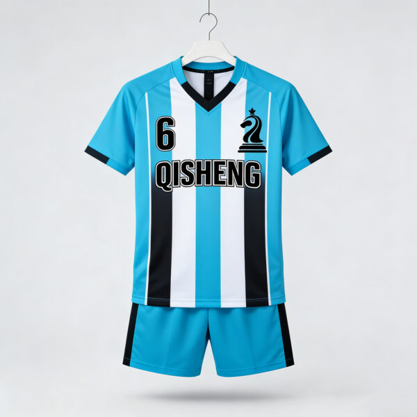 Direct Factory Black and Blue Color Team Football Jersey Soccer T-shirt Sets Soccer Wear Uniform Maillot