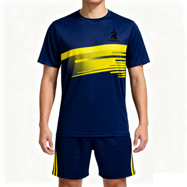 25-26 Collection Blue and yellow color-blocked stripes Casual Sports Tracksuit Custom Soccer Jersey