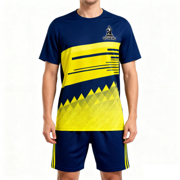 25-26 Collection Blue and yellow color-blocking stripes Casual Sports Tracksuit