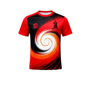 25-26 Collection Red, black & white color blocking Casual Sports T Shirts