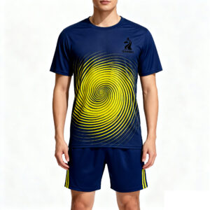 2025-2026 Collection Blue and yellow color-blocking stripes Casual Sports Tracksuit