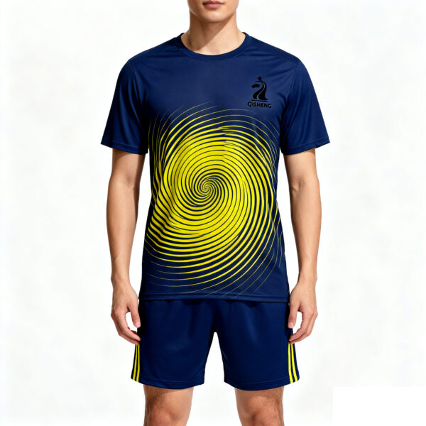 2025-2026 Collection Blue and yellow color-blocking stripes Casual Sports Tracksuit