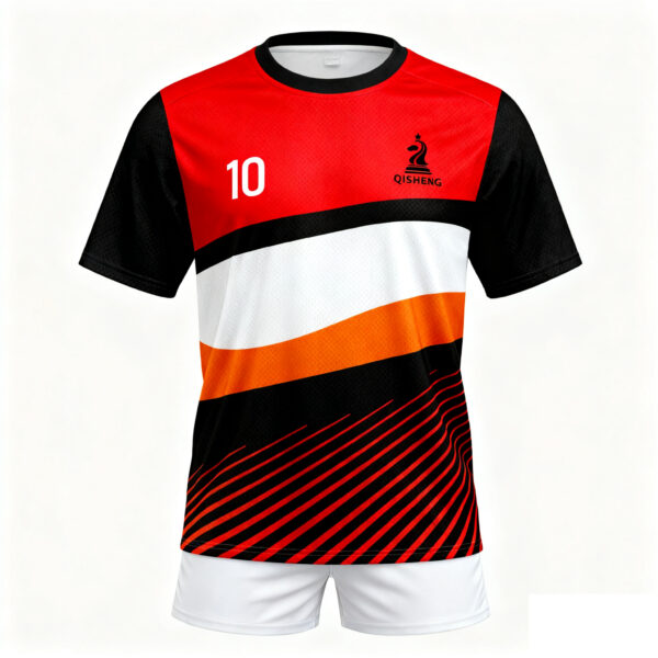 2025-2026 Collection Red and Black color-blocked stripes Casual Sports Tracksuit